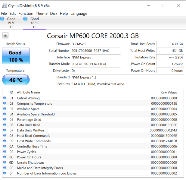 Đánh giá SSD Corsair MP600 Core 2TB PCIe 4 NVMe  - QLC Memory