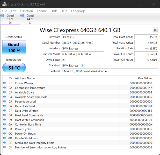 Đánh giá thẻ PRO 160/640GB CFExpress