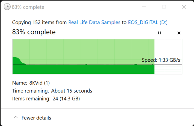 Đánh giá thẻ PRO 160/640GB CFExpress