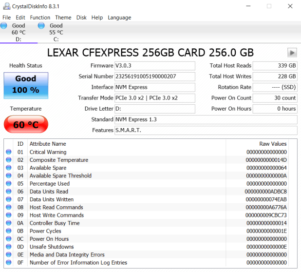 Đánh giác thẻ Professional CFexpress Type-B (256GB), tốc độ vượt trội